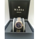 Massa watch two-tone steel watch - blue dial with stones - sub 5 atm