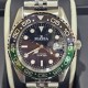MASSA AUTOMATIC STEEL WATCH, SUB 10ATM, BLACK DIAL, BLACK AND GREEN DIAL