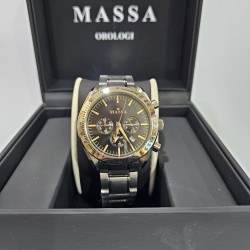 MASSA steel watch, black dial, chronograph, case size: 42mm excluding crown