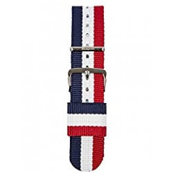 MORELLATO STRAP BLACK AND RED 20MM IN CANVAS, BREATHABLE, ANALLERGIC, WASHABLE WITH STAINLESS STEEL BUCKLE