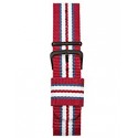 MORELLATO STRAP RED, WHITE AND BLUE 20MM IN CANVAS, BREATHABLE, ANALLERGIC, WASHABLE WITH STAINLESS STEEL BUCKLE